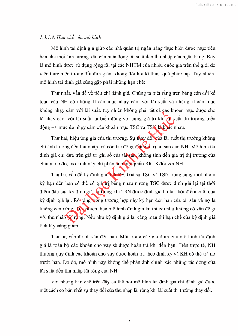 Khóa luận tốt nghiệp Ứng dụng mô hình tái định giá để đo lường rủi ro lãi suất tại Ngân hàng TMCP Công thương Việt Nam - Vietinbank - 3 Trang 27