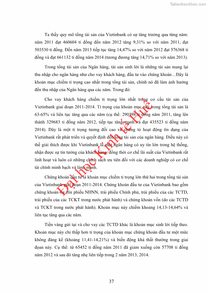 Khóa luận tốt nghiệp Ứng dụng mô hình tái định giá để đo lường rủi ro lãi suất tại Ngân hàng TMCP Công thương Việt Nam - Vietinbank - 4 Trang 47