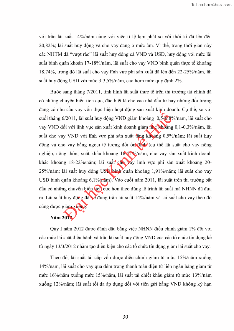 Khóa luận tốt nghiệp Ứng dụng mô hình tái định giá để đo lường rủi ro lãi suất tại Ngân hàng TMCP Công thương Việt Nam - Vietinbank - 4 Trang 40