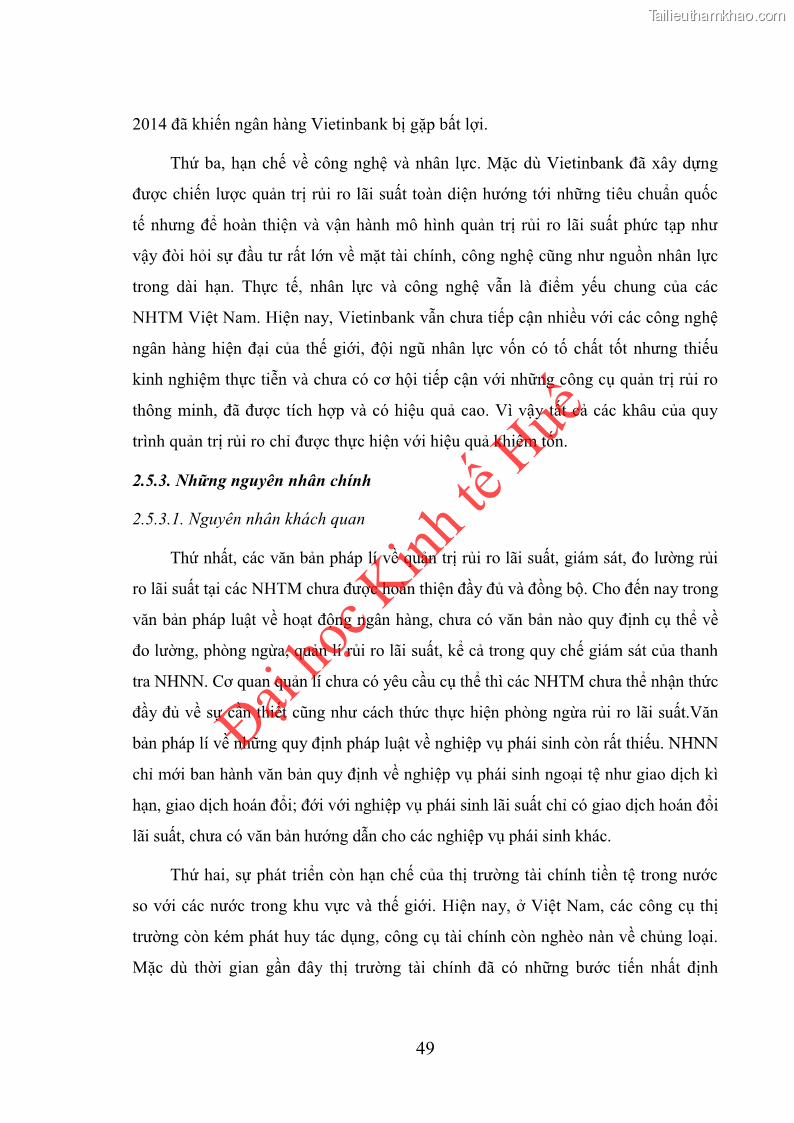 Khóa luận tốt nghiệp Ứng dụng mô hình tái định giá để đo lường rủi ro lãi suất tại Ngân hàng TMCP Công thương Việt Nam - Vietinbank - 5 Trang 59