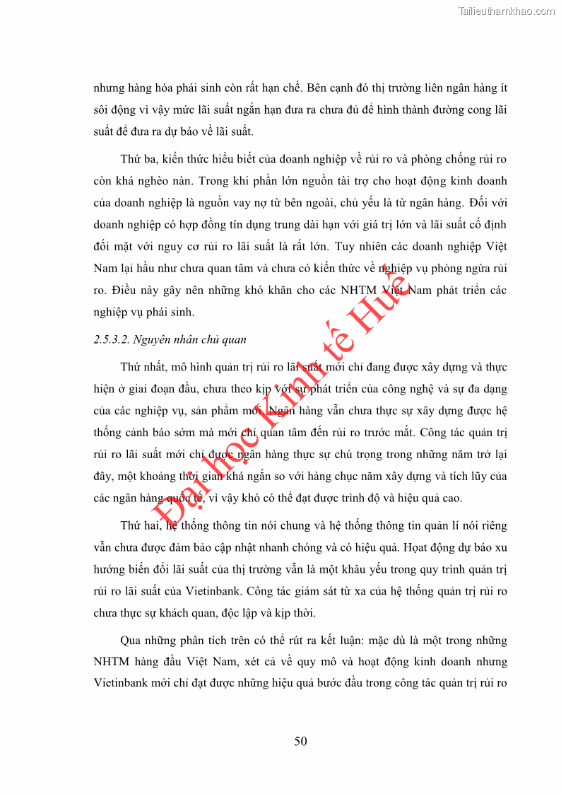 Khóa luận tốt nghiệp Ứng dụng mô hình tái định giá để đo lường rủi ro lãi suất tại Ngân hàng TMCP Công thương Việt Nam - Vietinbank - 5 Trang 60