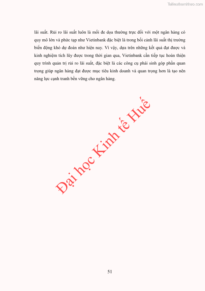 Khóa luận tốt nghiệp Ứng dụng mô hình tái định giá để đo lường rủi ro lãi suất tại Ngân hàng TMCP Công thương Việt Nam - Vietinbank - 6 Trang 61