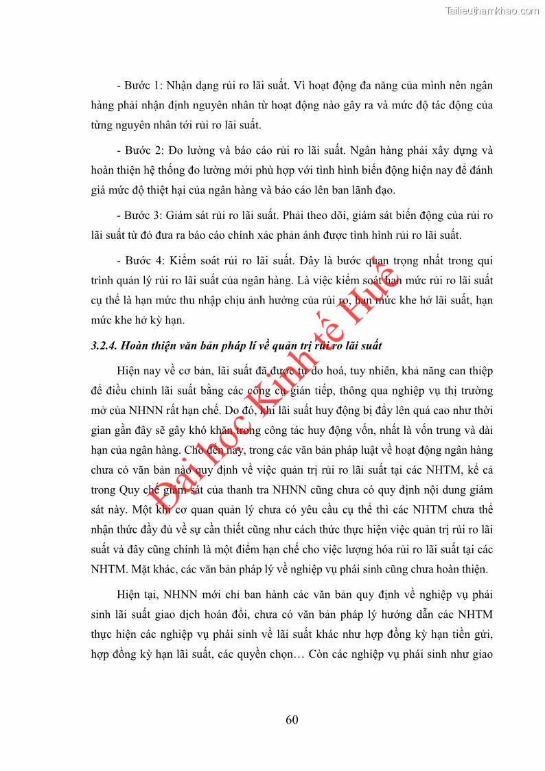 Khóa luận tốt nghiệp Ứng dụng mô hình tái định giá để đo lường rủi ro lãi suất tại Ngân hàng TMCP Công thương Việt Nam - Vietinbank - 6 Trang 70