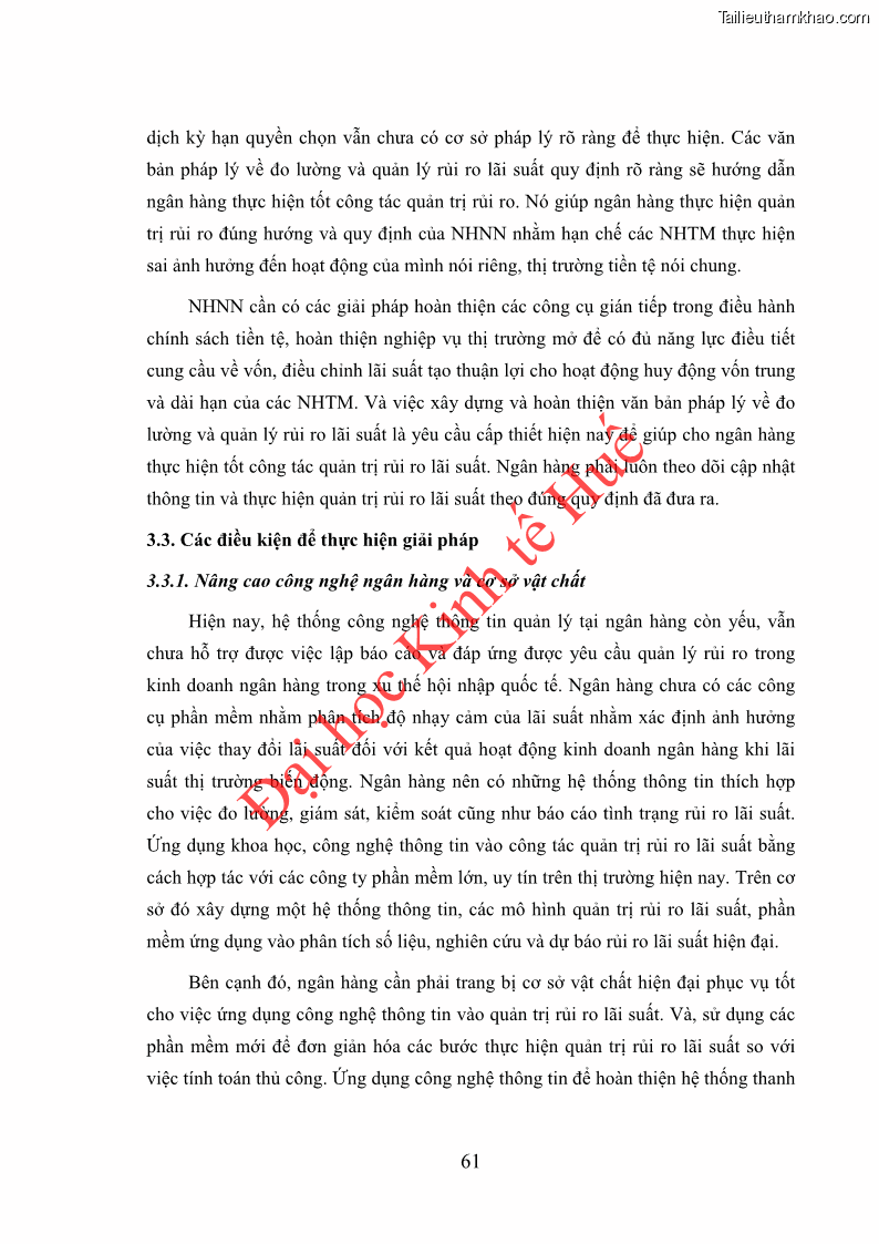 Khóa luận tốt nghiệp Ứng dụng mô hình tái định giá để đo lường rủi ro lãi suất tại Ngân hàng TMCP Công thương Việt Nam - Vietinbank - 6 Trang 71