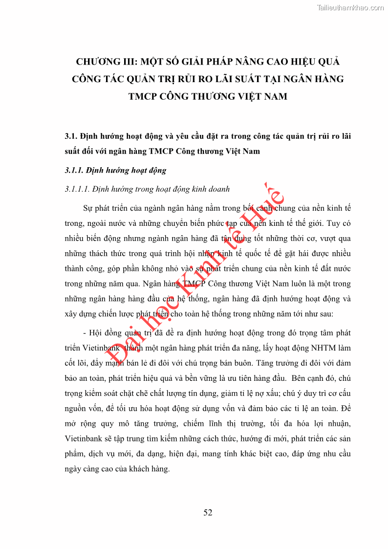 Khóa luận tốt nghiệp Ứng dụng mô hình tái định giá để đo lường rủi ro lãi suất tại Ngân hàng TMCP Công thương Việt Nam - Vietinbank - 6 Trang 62