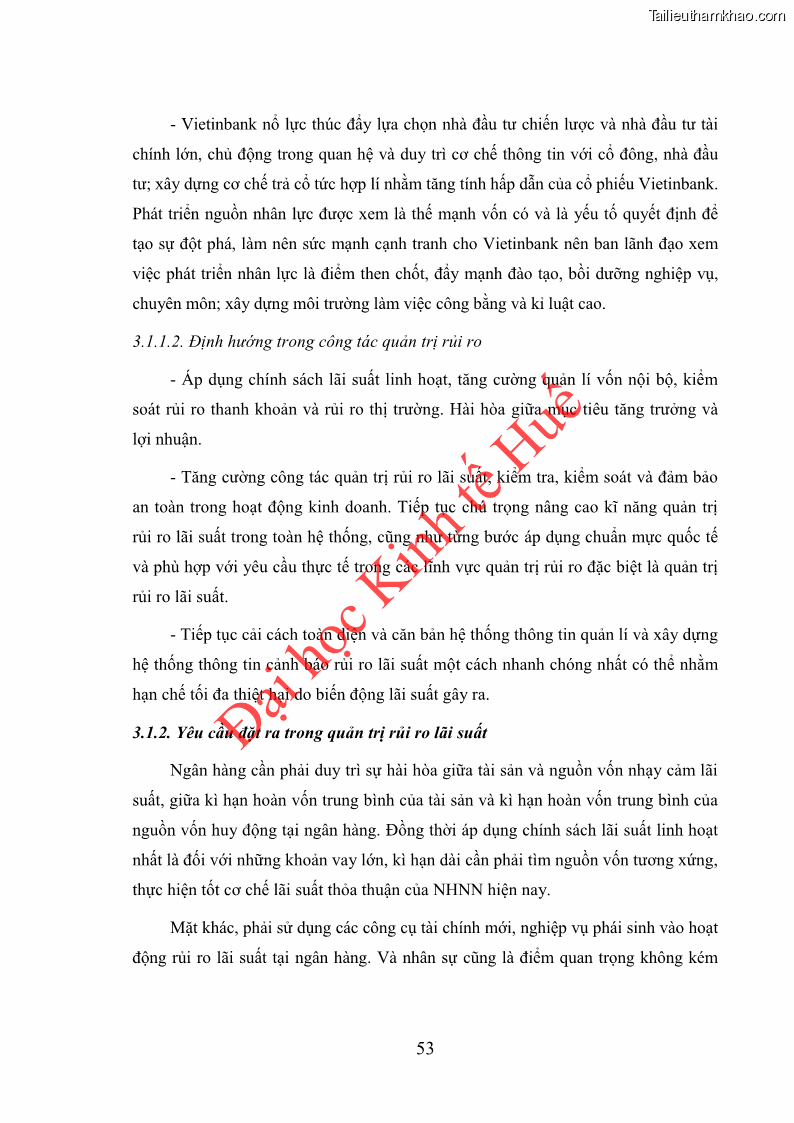 Khóa luận tốt nghiệp Ứng dụng mô hình tái định giá để đo lường rủi ro lãi suất tại Ngân hàng TMCP Công thương Việt Nam - Vietinbank - 6 Trang 63