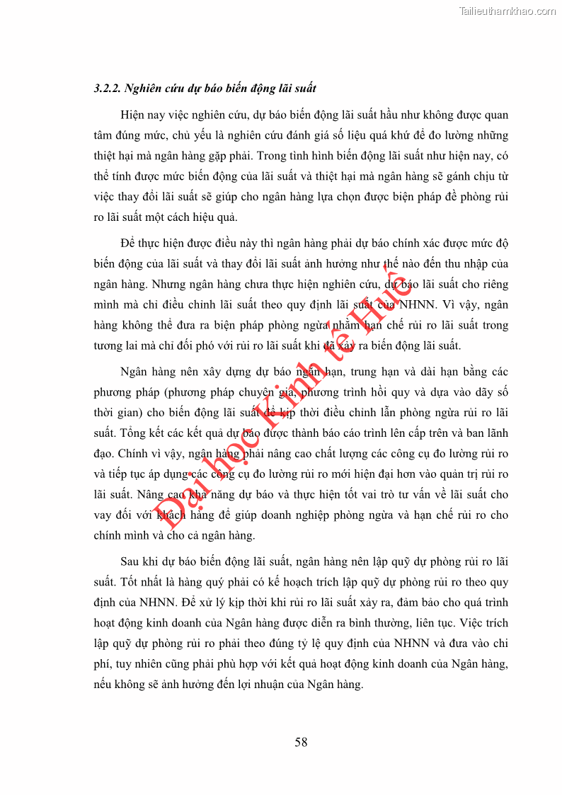 Khóa luận tốt nghiệp Ứng dụng mô hình tái định giá để đo lường rủi ro lãi suất tại Ngân hàng TMCP Công thương Việt Nam - Vietinbank - 6 Trang 68