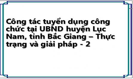 Công tác tuyển dụng công chức tại UBND huyện Lục Nam, tỉnh Bắc Giang – Thực trạng và giải pháp - 2