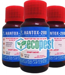 Cách dùng thuốc Pha 50 ml dung dịch Hantox 200 với 5 lít nước phun 50–70m2 bề mặt 7