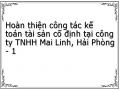 Hoàn thiện công tác kế toán tài sản cố định tại công ty TNHH Mai Linh, Hải Phòng