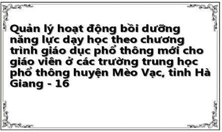 Quản lý hoạt động bồi dưỡng năng lực dạy học theo chương trình giáo dục phổ thông mới cho giáo viên ở các trường trung học phổ thông huyện Mèo Vạc, tỉnh Hà Giang - 16