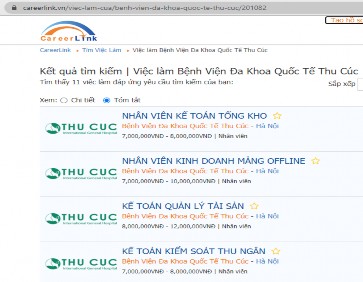 Hình 2 5 Bản tin tuyển dụng nhân lực trên trang careerlink vn Nguồn Phòng Tổ chức 2