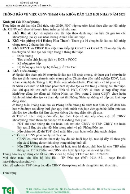 Hộp 2 1 Thông báo về việc khoá đào tạo định hướng và hội nhập Nguồn 1