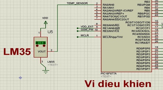 Hình 3 5 Sơ đồ mạch cảm biến nhiệt độ LM35 Đây là những cảm biến để đo 2