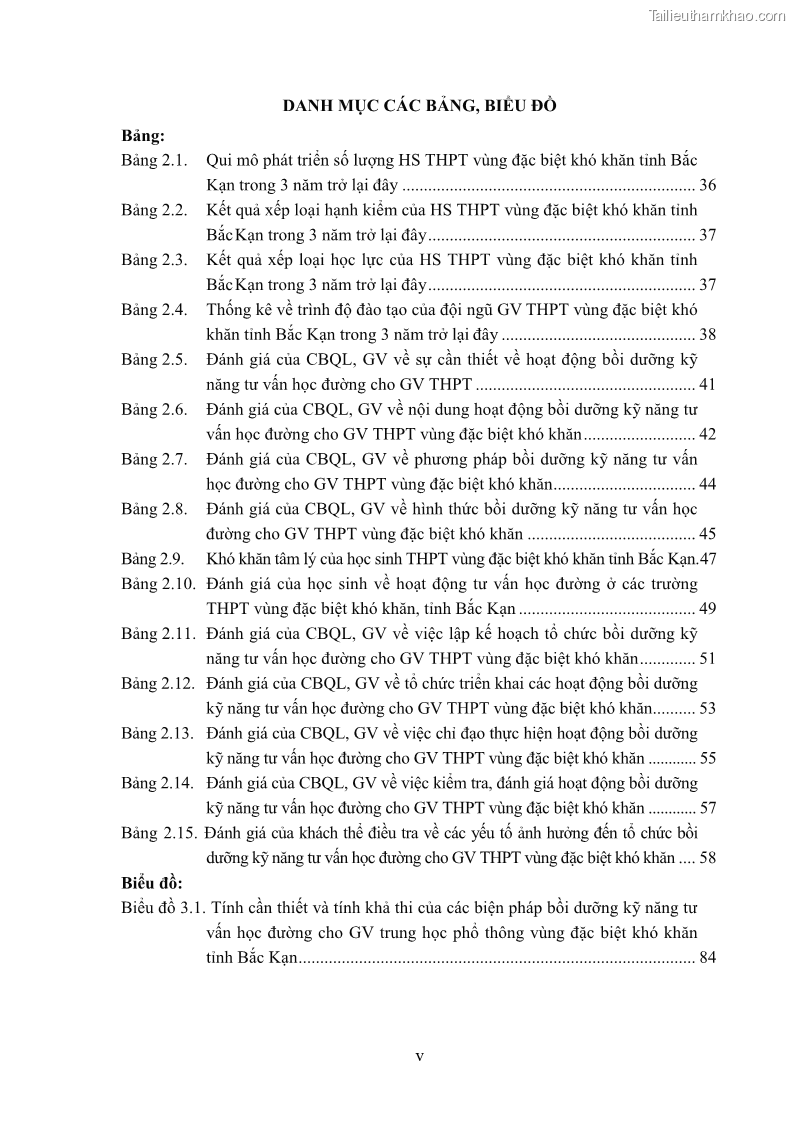Luận văn thạc sĩ khoa học giáo dục Tổ chức bồi dưỡng kỹ năng tư vấn học đường cho giáo viên trung học phổ thông vùng đặc biệt khó khăn, tỉnh Bắc Kạn - 1 Trang 10