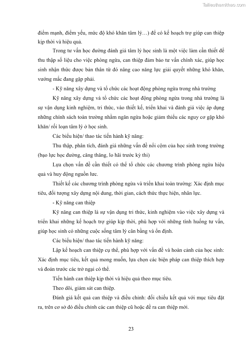 Luận văn thạc sĩ khoa học giáo dục Tổ chức bồi dưỡng kỹ năng tư vấn học đường cho giáo viên trung học phổ thông vùng đặc biệt khó khăn, tỉnh Bắc Kạn - 3 Trang 33