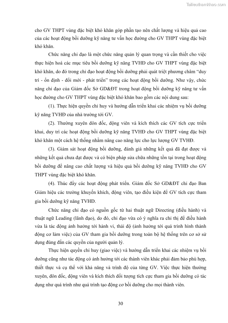 Luận văn thạc sĩ khoa học giáo dục Tổ chức bồi dưỡng kỹ năng tư vấn học đường cho giáo viên trung học phổ thông vùng đặc biệt khó khăn, tỉnh Bắc Kạn - 4 Trang 40