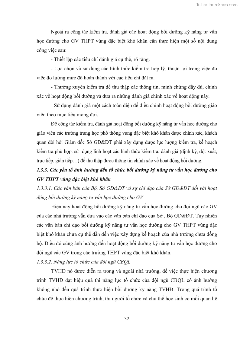 Luận văn thạc sĩ khoa học giáo dục Tổ chức bồi dưỡng kỹ năng tư vấn học đường cho giáo viên trung học phổ thông vùng đặc biệt khó khăn, tỉnh Bắc Kạn - 4 Trang 42