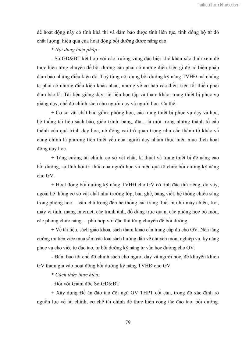 Luận văn thạc sĩ khoa học giáo dục Tổ chức bồi dưỡng kỹ năng tư vấn học đường cho giáo viên trung học phổ thông vùng đặc biệt khó khăn, tỉnh Bắc Kạn - 8 Trang 89
