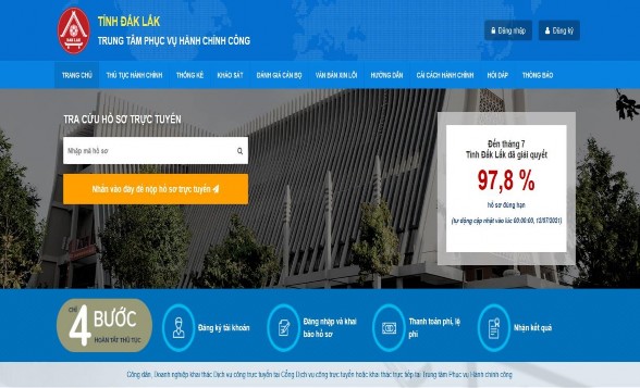 Hình 2 3 Giao diện Cổng dịch vụ công của Trung tâm phục vụ hành chính công 3