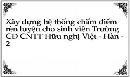Xây dựng hệ thống chấm điểm rèn luyện cho sinh viên Trường CĐ CNTT Hữu nghị Việt - Hàn - 2