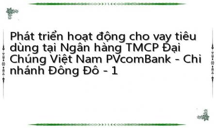 Phát triển hoạt động cho vay tiêu dùng tại Ngân hàng TMCP Đại Chúng Việt Nam PVcomBank - Chi nhánh Đông Đô