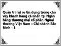 Quản trị rủi ro tín dụng trong cho vay khách hàng cá nhân tại Ngân hàng thương mại cổ phần Ngoại thương Việt Nam – Chi nhánh Bắc Ninh
