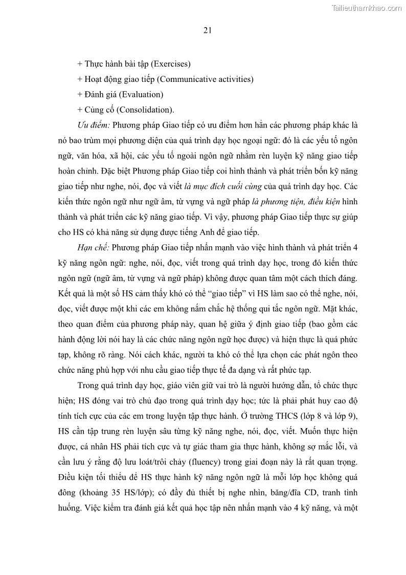 Luận văn thạc sĩ khoa học giáo dục Quản lý hoạt động giảng dạy môn Tiếng Anh ở trường trung học cơ sở huyện Tam Bình, tỉnh Vĩnh Long - 3 Trang 30