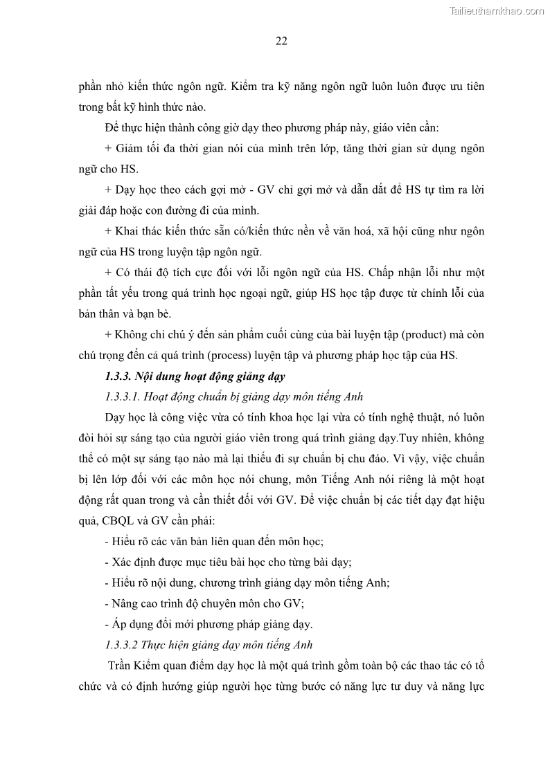 Luận văn thạc sĩ khoa học giáo dục Quản lý hoạt động giảng dạy môn Tiếng Anh ở trường trung học cơ sở huyện Tam Bình, tỉnh Vĩnh Long - 3 Trang 31
