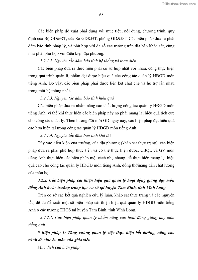 Luận văn thạc sĩ khoa học giáo dục Quản lý hoạt động giảng dạy môn Tiếng Anh ở trường trung học cơ sở huyện Tam Bình, tỉnh Vĩnh Long - 7 Trang 77