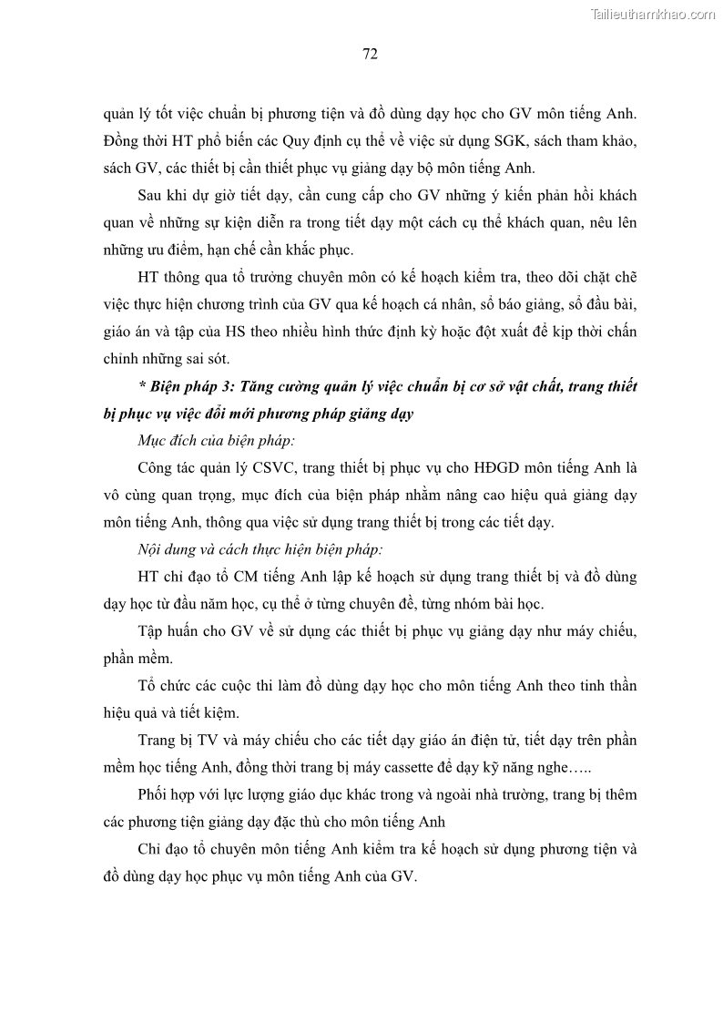 Luận văn thạc sĩ khoa học giáo dục Quản lý hoạt động giảng dạy môn Tiếng Anh ở trường trung học cơ sở huyện Tam Bình, tỉnh Vĩnh Long - 7 Trang 81