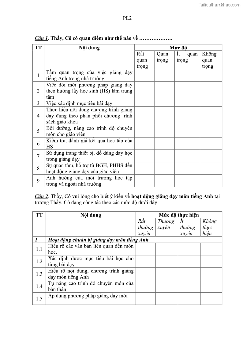 Luận văn thạc sĩ khoa học giáo dục Quản lý hoạt động giảng dạy môn Tiếng Anh ở trường trung học cơ sở huyện Tam Bình, tỉnh Vĩnh Long - 9 Trang 100