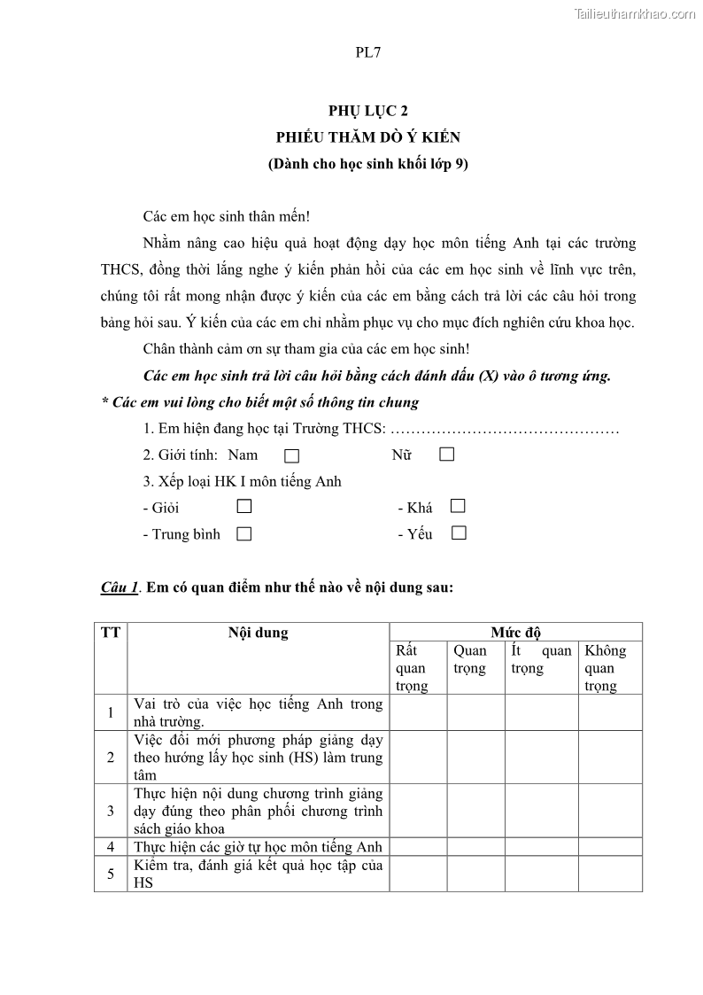 Luận văn thạc sĩ khoa học giáo dục Quản lý hoạt động giảng dạy môn Tiếng Anh ở trường trung học cơ sở huyện Tam Bình, tỉnh Vĩnh Long - 9 Trang 105