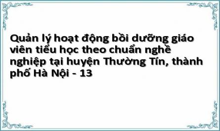 Quản lý hoạt động bồi dưỡng giáo viên tiểu học theo chuẩn nghề nghiệp tại huyện Thường Tín, thành phố Hà Nội - 13