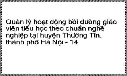 Quản lý hoạt động bồi dưỡng giáo viên tiểu học theo chuẩn nghề nghiệp tại huyện Thường Tín, thành phố Hà Nội - 14