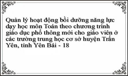 Quản lý hoạt động bồi dưỡng năng lực dạy học môn Toán theo chương trình giáo dục phổ thông mới cho giáo viên ở các trường trung học cơ sở huyện Trấn Yên, tỉnh Yên Bái - 18