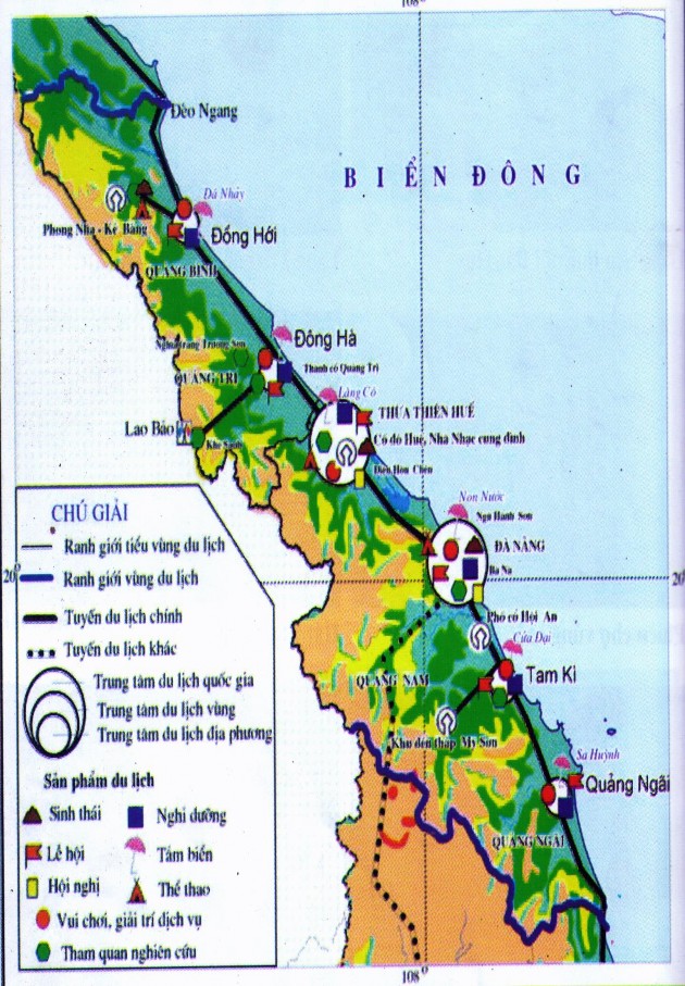 Bản đồ 3 1 Tuyến điểm vùng du lịch Bắc Trung Bộ CHƯƠNG 3 TUYẾN ĐIỂM DU 1