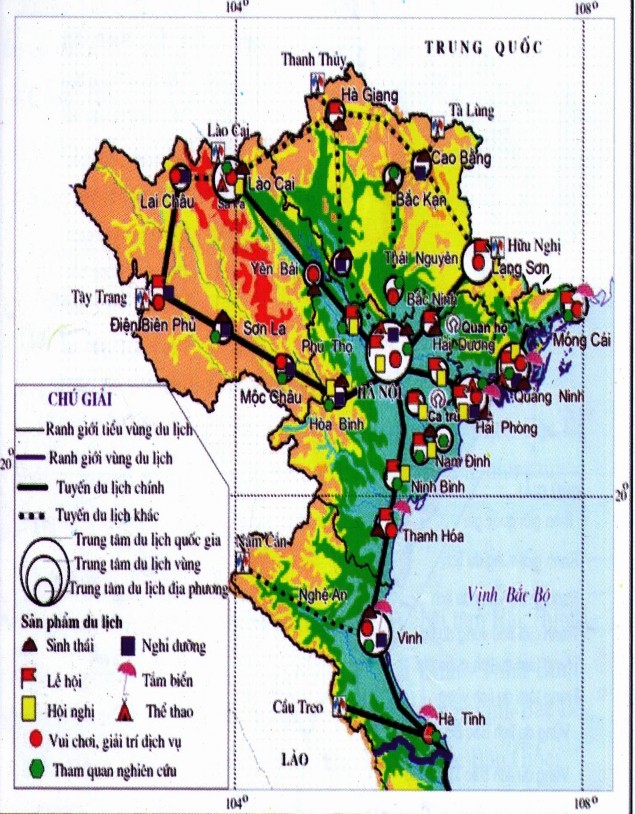 Bản đồ 2 1 Tuyến điểm du lịch vùng du lịch Bắc Bộ 2 2 MỘT SỐ TUYẾN DU 1