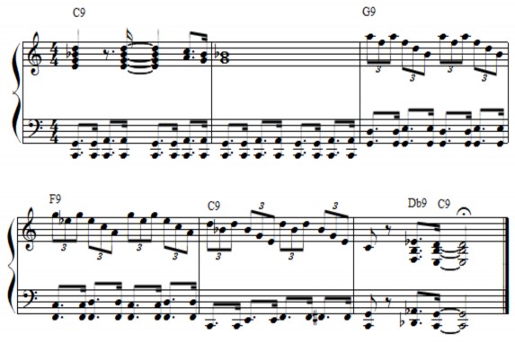 Sự xuất hiện các hợp âm 9 đã tạo sự phong phú màu sắc đa dạng hơn trong 6