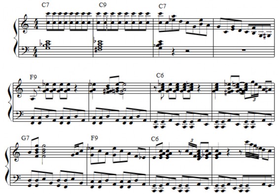 12 nhịp theo đúng khuôn khổ của nhạc Blues Ví dụ 21 ROCK A BOOGIE Trích Tim Richard 12