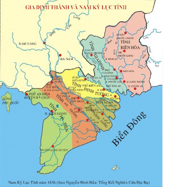 Bản đồ địa giới hành chính Nam Kỳ cuối thế kỉ XIX đầu thế kỉ XX Nguồn 1
