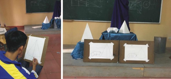 5 1 Hình ảnh của lớp thực nghiệm nguồn tác giả chụp 5 2 Bài vẽ khối hộp 1