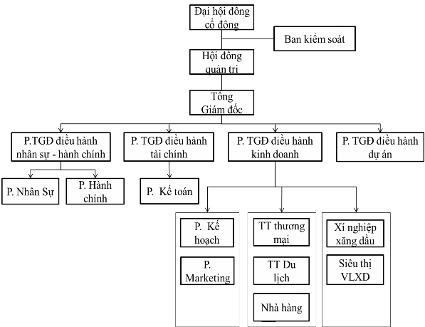 Hình 3 1 Cơ cấu tổ chức công ty Nguồn Công ty Cổ phần Thương mại và Du lịch 1