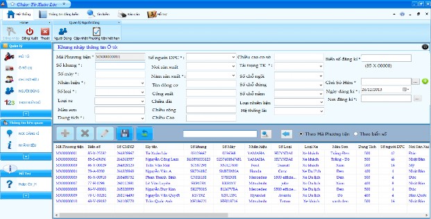 Hình 4 5 Giao diện quản lý phương tiện ô tô  Giao diện Quản lý người sở 4