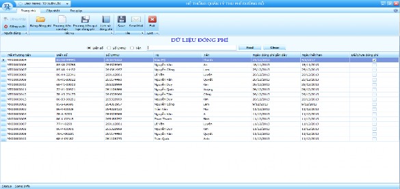 Hình 4 16 Giao diện Hiện thị báo cáo thu phí  Quản lý phí Hình 4 18 Giao diện 4