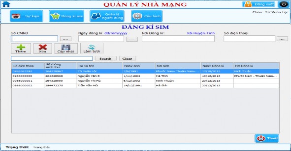 Hình 4 29 Giao diện khách hàng đăng kí sim  Quản lý xự kiện đóng phí Hình 4 2