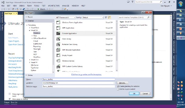 Hình 2 3 Tạo project Visual C Windows Console Application Hình 2 4 Giao diện lập trình 6