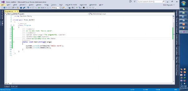 Hình 2 4 Giao diện lập trình console trên visual 2013 7