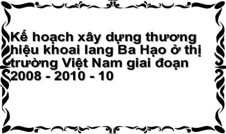 Kế hoạch xây dựng thương hiệu khoai lang Ba Hạo ở thị trường Việt Nam giai đoạn 2008 - 2010 - 10