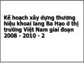 Kế hoạch xây dựng thương hiệu khoai lang Ba Hạo ở thị trường Việt Nam giai đoạn 2008 - 2010 - 2